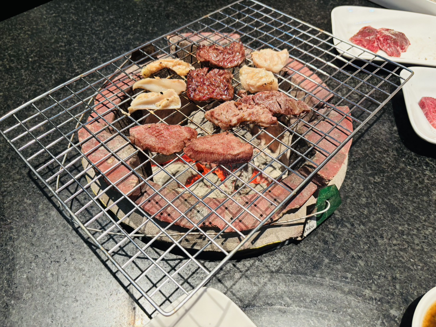 Yakiniku grill flames