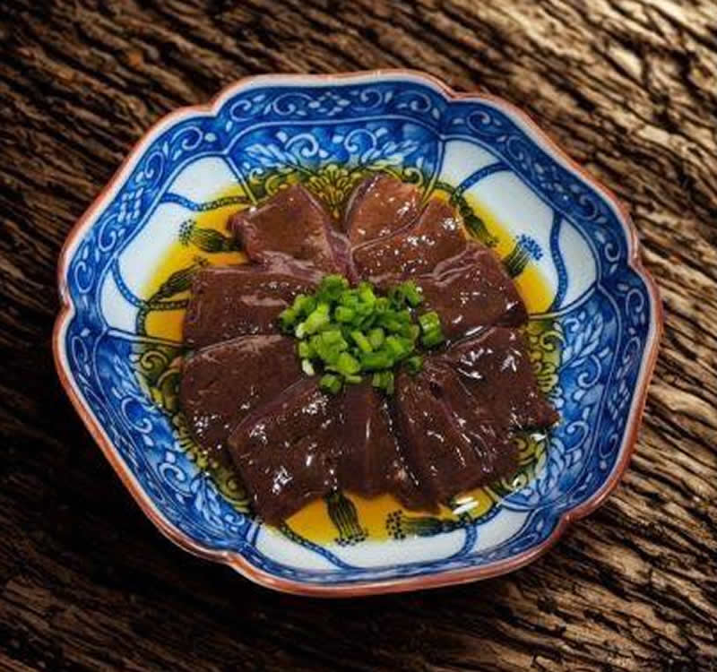 Premium horse liver sashimi