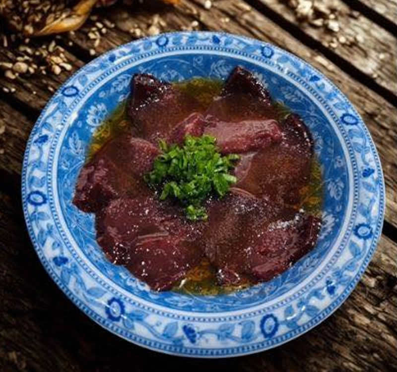 Beef liver sashimi