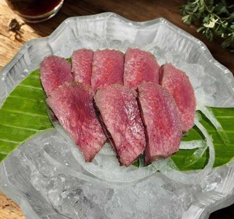 Beef tongue sashimi